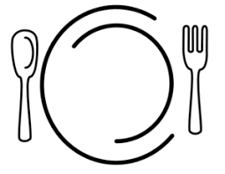 Logo icon of plate and silverware